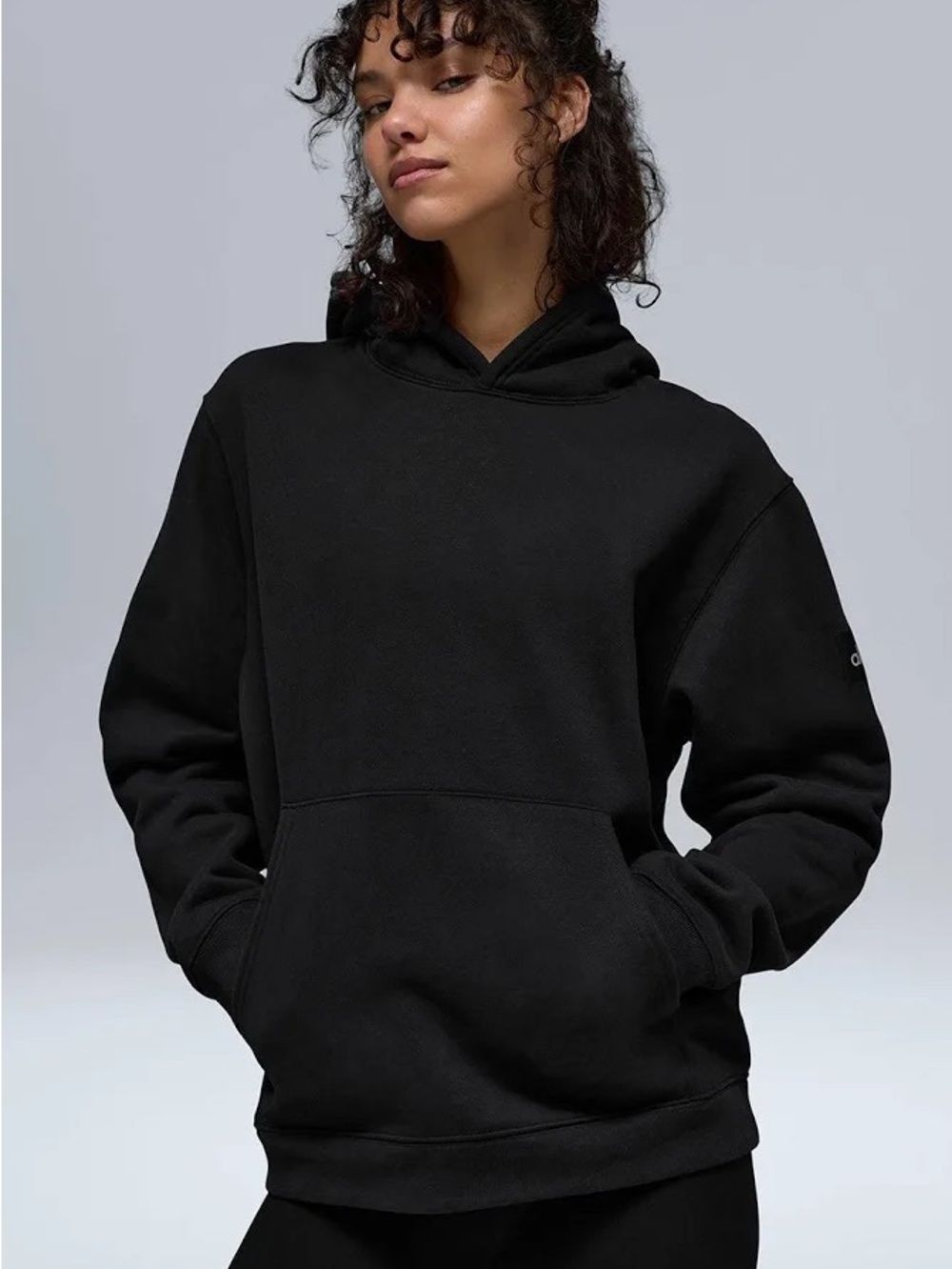 Alo Black Pullover Hoodie Sweater